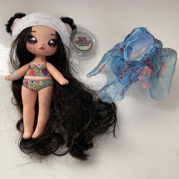 Na! Na! Na! Surprise Fashion Doll Cherry Blossom Dress and Panda Hat 7.5” tall - Picture 16 of 16